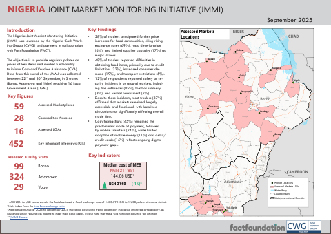 First-page preview of the Northeast Nigeria JMMI factsheet for September 2025