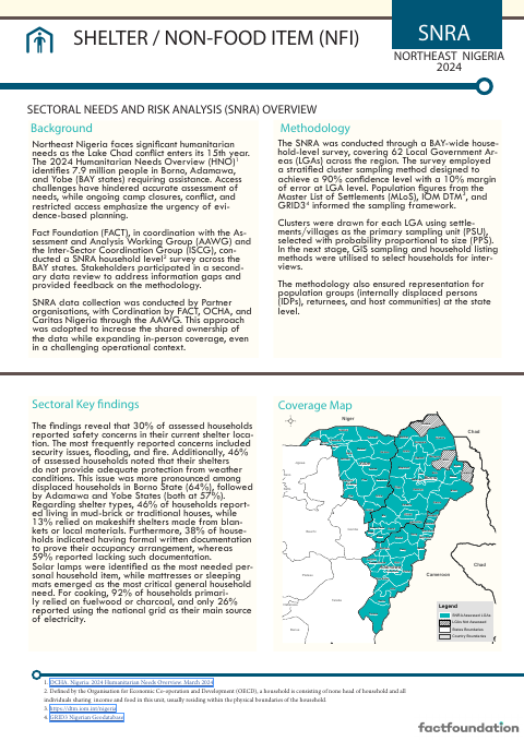First-page preview of the Shelter and NFI factsheet