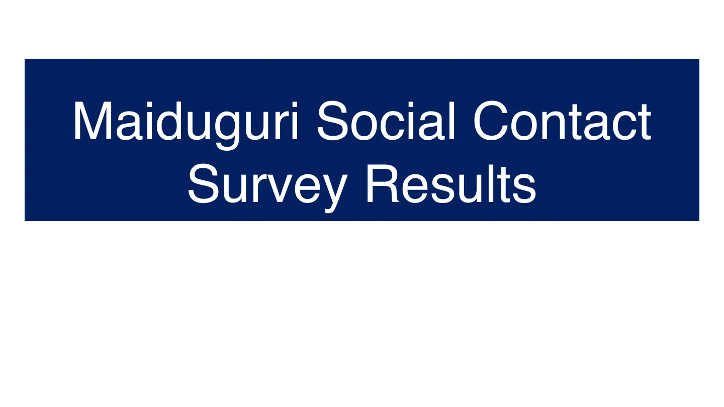 Cover of the Maiduguri Social Contact Survey Results